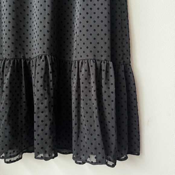 Zara Black Polka Dot Semi-Sheer Ruffled Midi Dresss - Picture 4 of 4